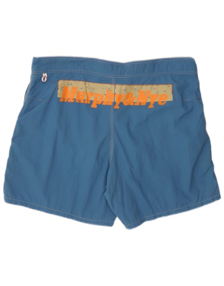 Murphy & Nye Herre grafiske svømmeshorts XL Blå Colourblock Polyamid
