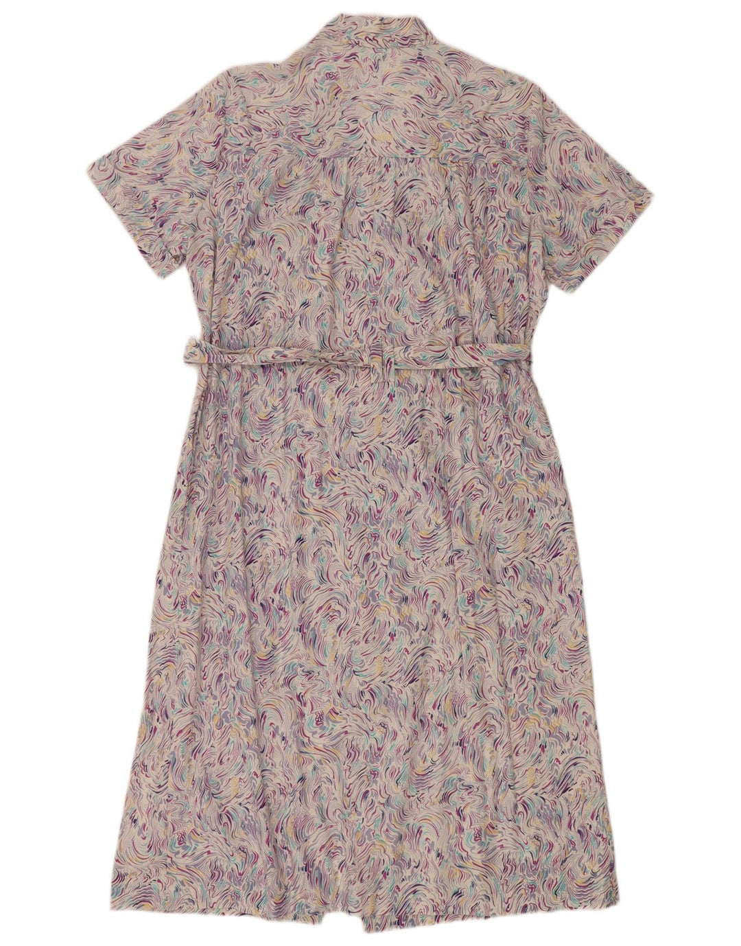 Vintage kvinders abstrakt mønster skjortekjole IT 52 2XL Flerfarvet