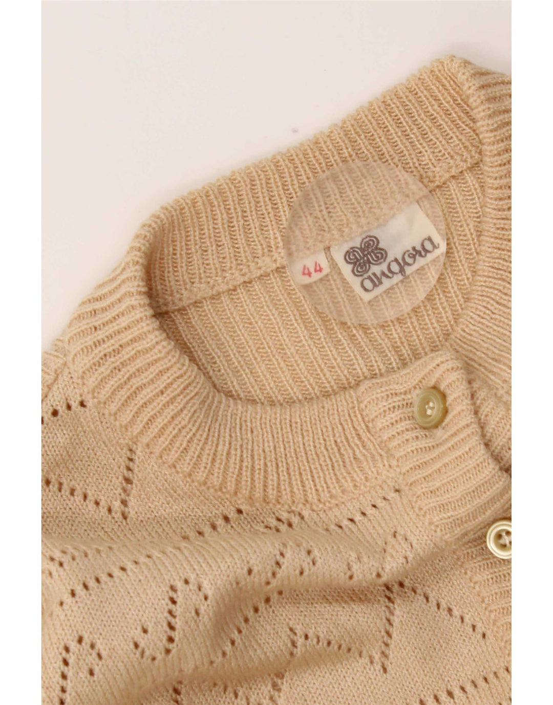 Vintage dame cardigan sweater IT 44 Medium Beige Angora
