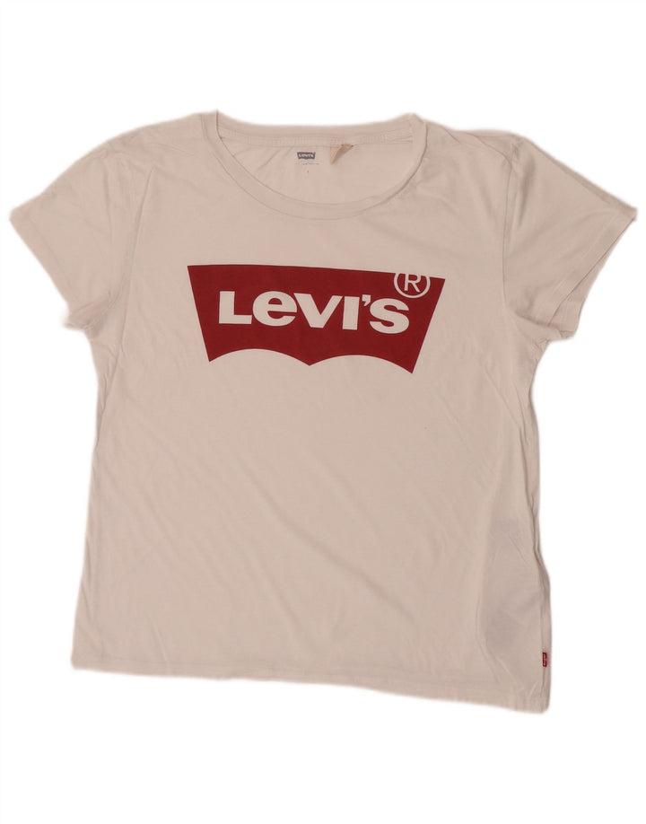 Levi's Herre grafisk T-shirt Top Stor hvid bomuld