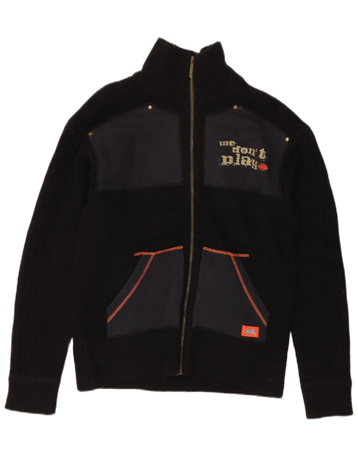 Dickies Herre grafisk cardigan sweater Medium Sort Colourblock Uld
