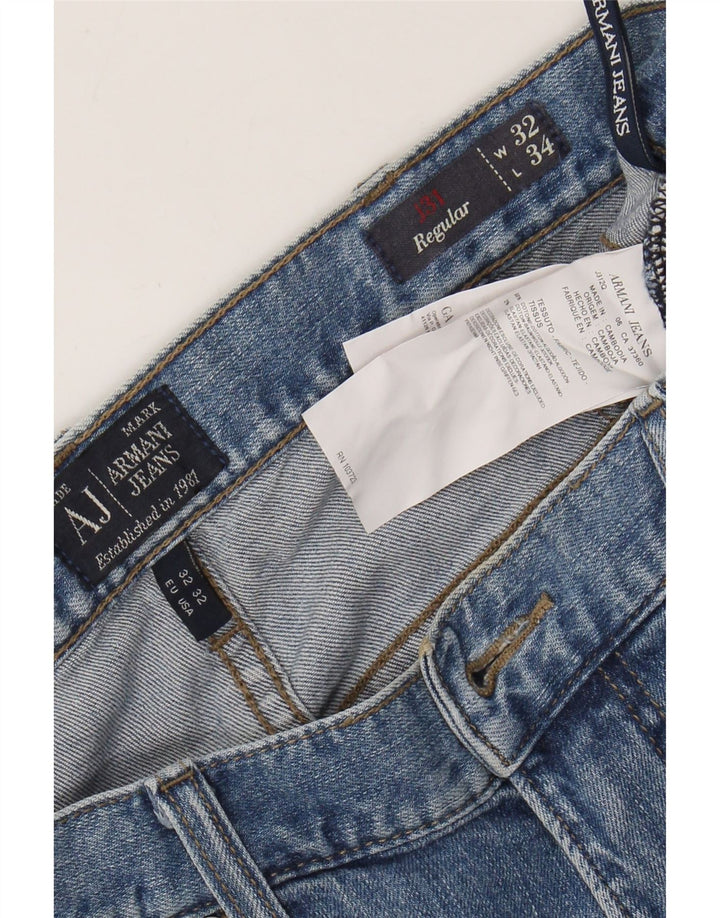 ARMANI Straight jeans til mænd W32 L31 blå bomuld