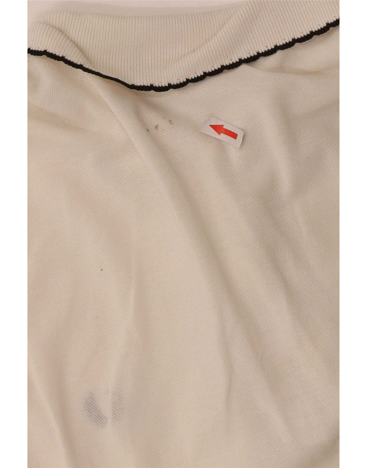 Fred Perry Dame Polo Shirt UK 10 Small Off White Bomuld