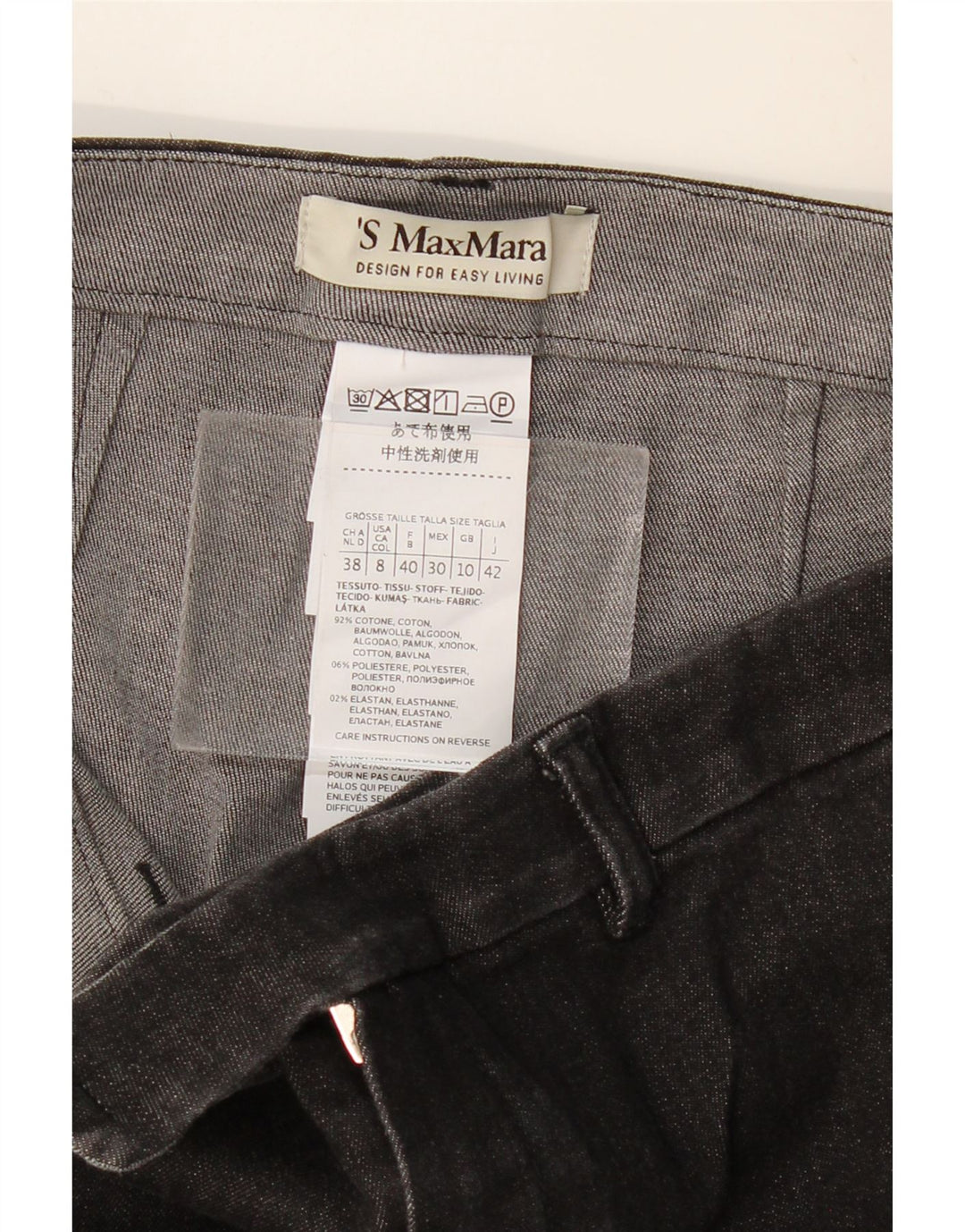 MAX MARA Dame Bootcut Jeans UK 10 Small W28 L28 Grå Bomuld