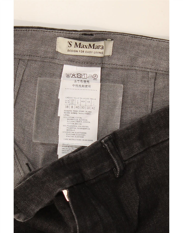MAX MARA Dame Bootcut Jeans UK 10 Small W28 L28 Grå Bomuld