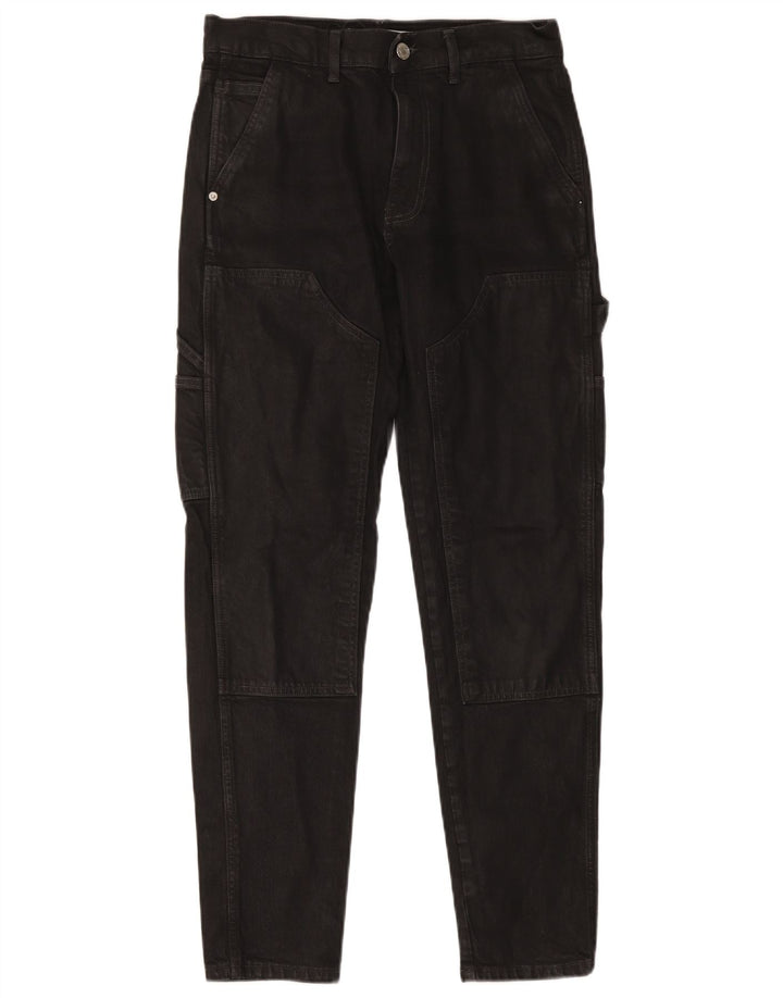 Zara Herre Cargo Slim Jeans EU 38 Small W30 L30 Sort Bomuld
