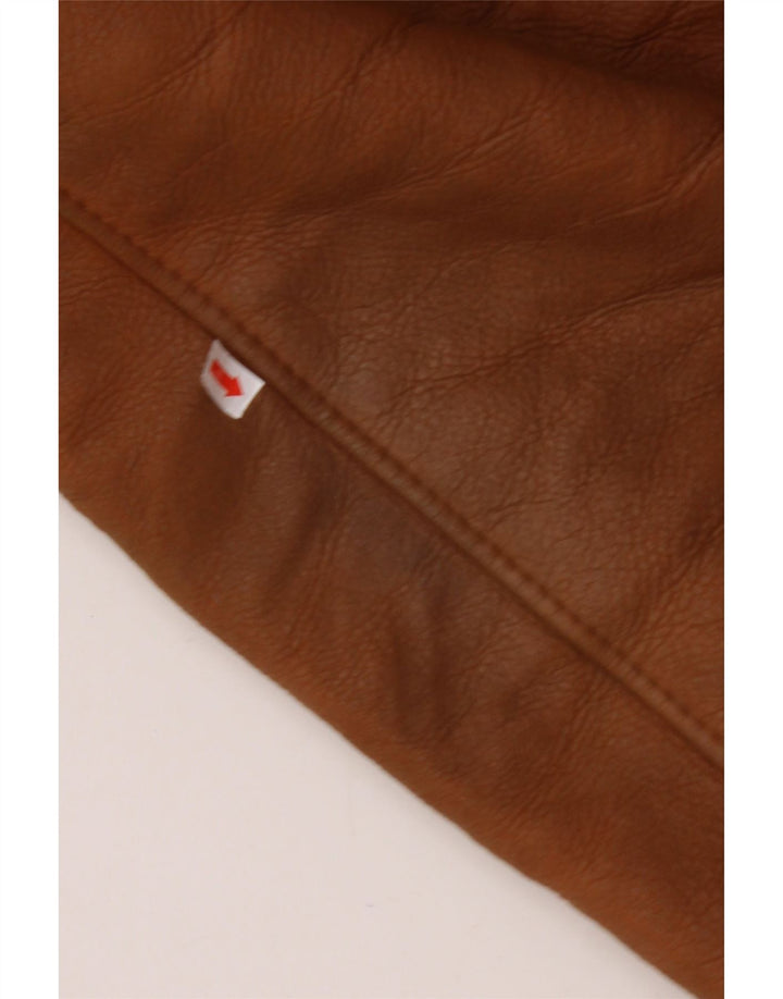 MABRUN Herre Shearling Jacket UK 36 Lille brunt læder