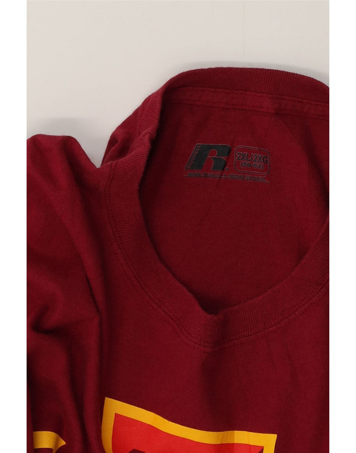 Russell Athletic Herre Grafisk T-Shirt Top 2XL Rød Bomuld