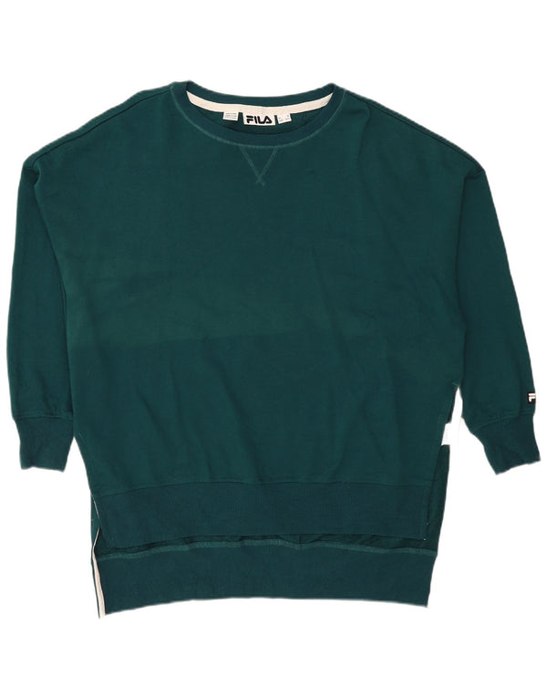 Fila Womens Longline Oversized Sweatshirt Jumper UK 18 XL Grøn Bomuld