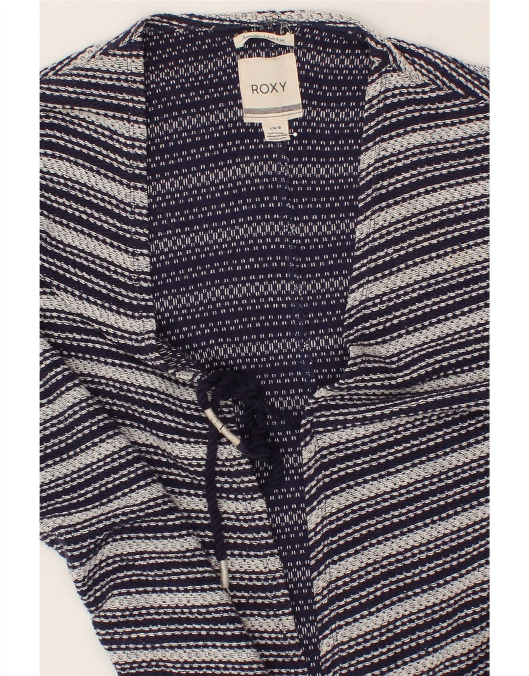 ROXY Womens Oversized Cardigan Sweater UK 16 Large Purple Striped Cotton Vintage Roxy and Second-Hand Roxy from Messina Hembry 