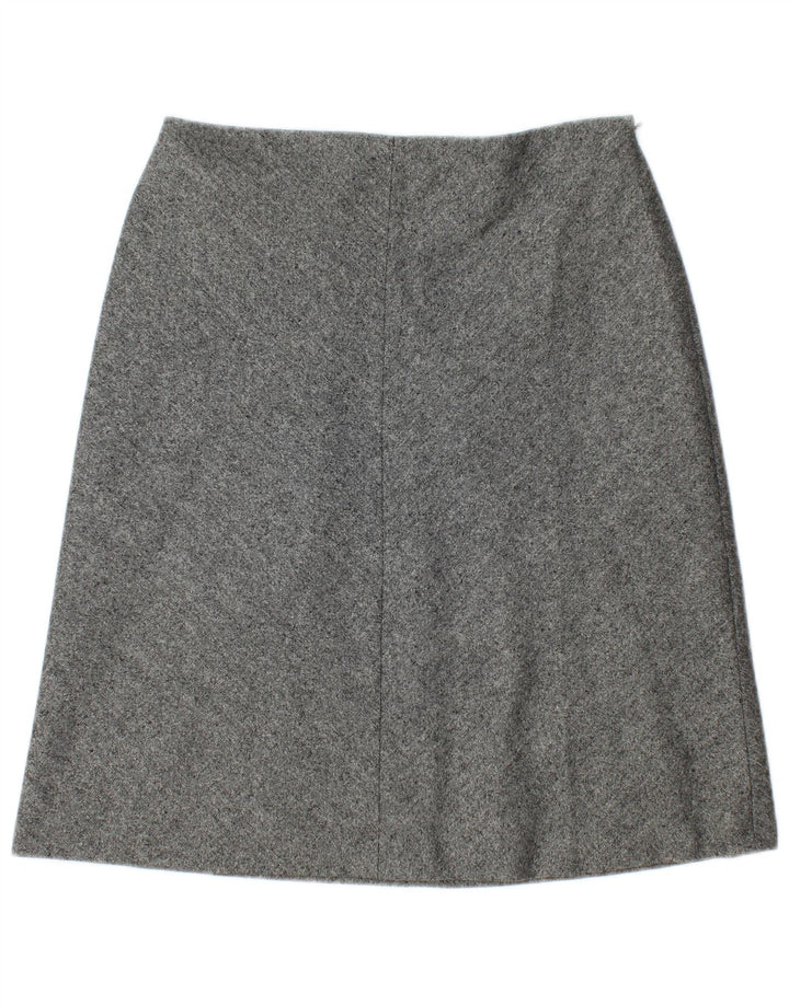 Marks & Spencer A-line nederdel til kvinder UK 12 Medium W30 Grå Flecked New Wool