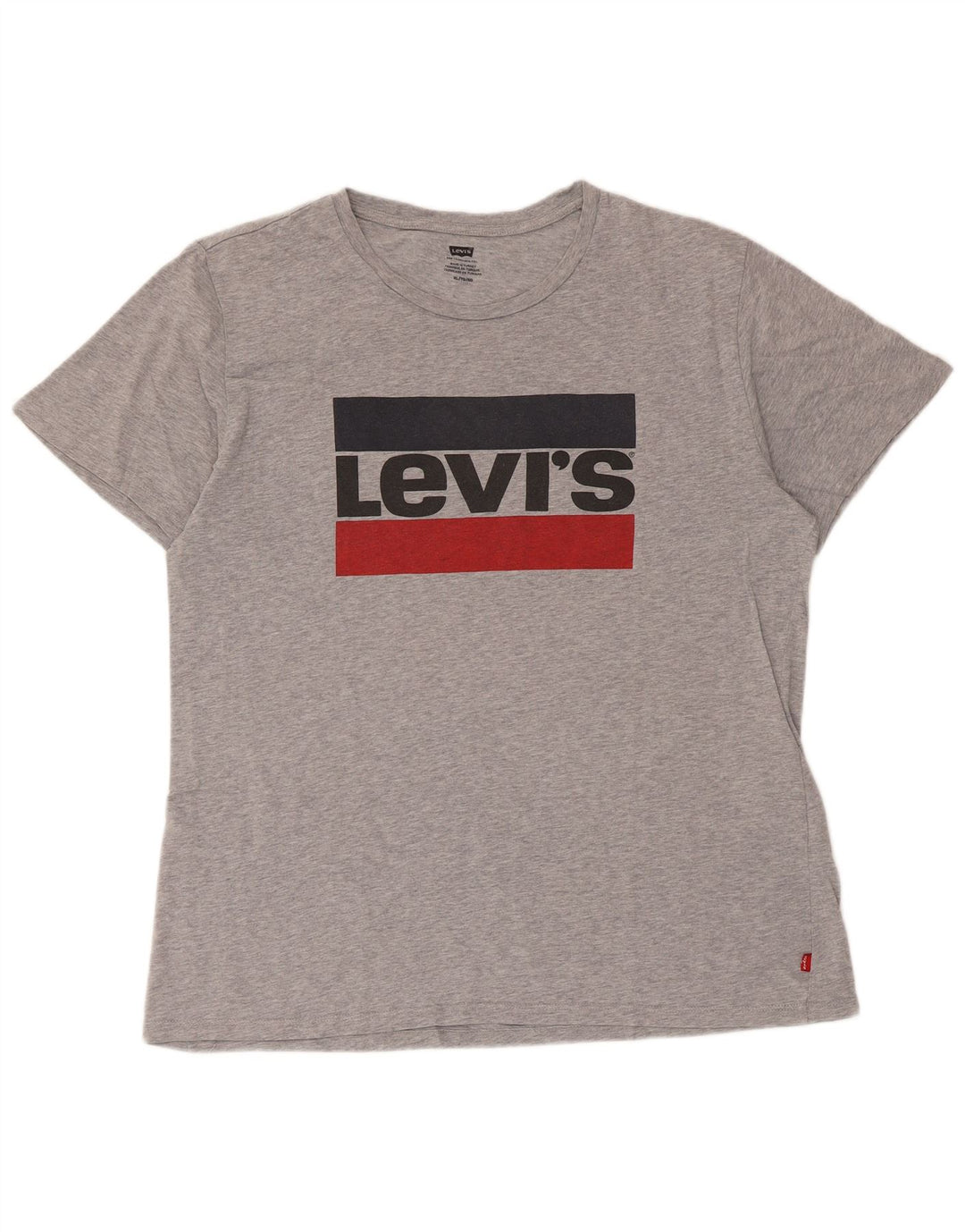 Levi's Herre grafisk T-shirt Top XL Grå Flecked Bomuld