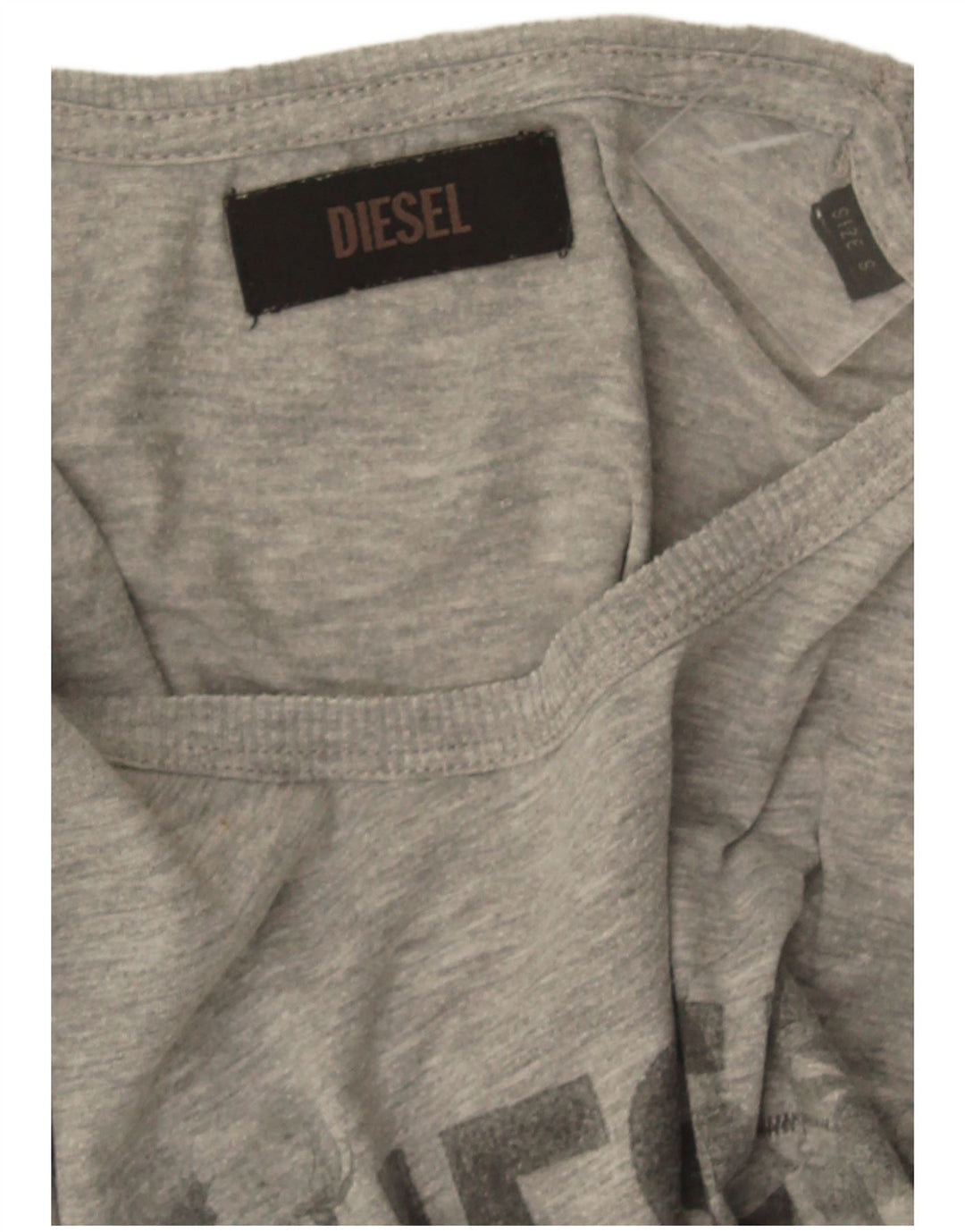 Diesel Dame Grafisk T-Shirt Top UK 8 Lille Grå