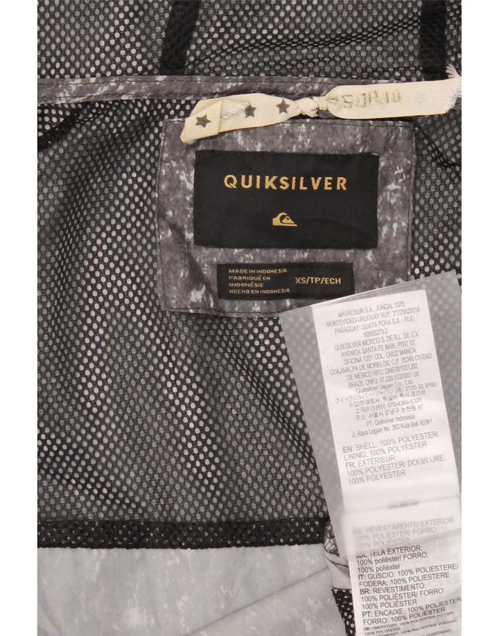 Quiksilver Regnjakke med hætte til mænd UK 34 XS Grå Flecked Polyester