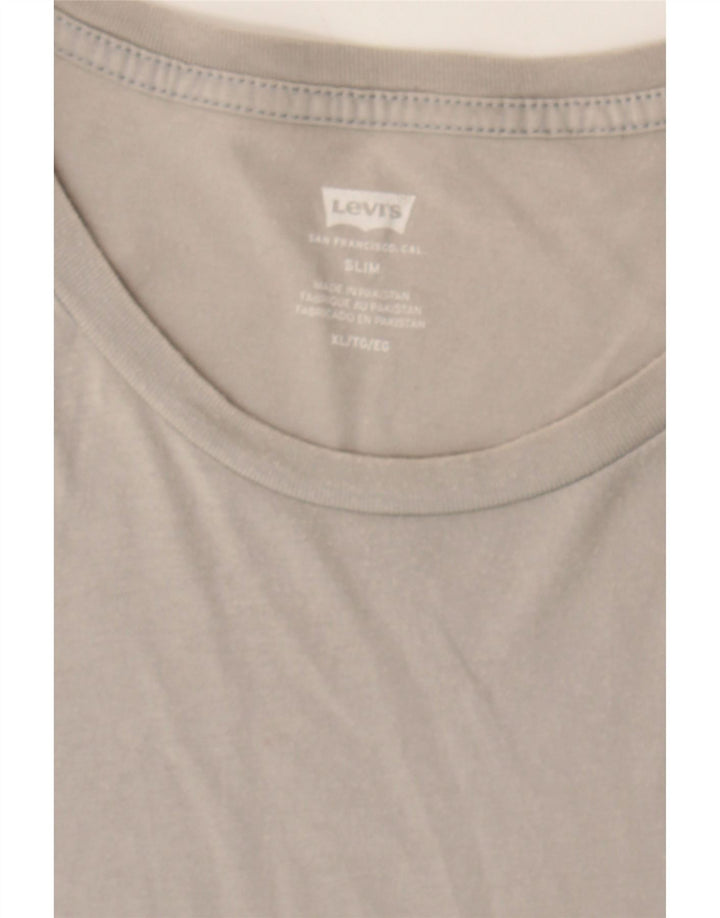 LEVI'S Mens Slim T-Shirt Top XL Grey Cotton Vintage Levi's and Second-Hand Levi's from Messina Hembry 