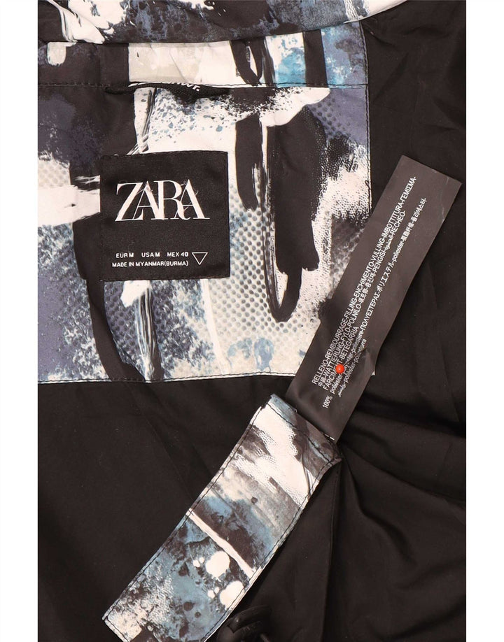 Zara Herre hættepolstret jakke UK 38 Medium Flerfarvet Camouflage