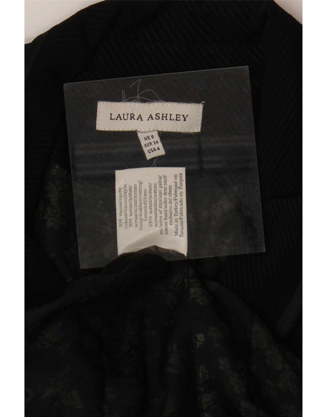 Laura Ashley Dame 1-knaps blazerjakke UK 8 Small Black Viscose