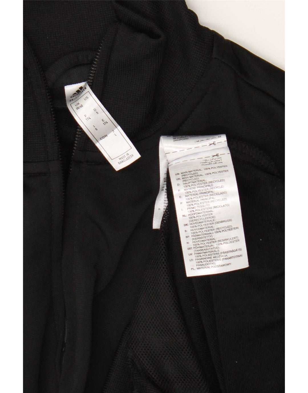 Adidas Herre grafisk træningsdragt Topjakke UK 38/40 Medium Sort Polyester