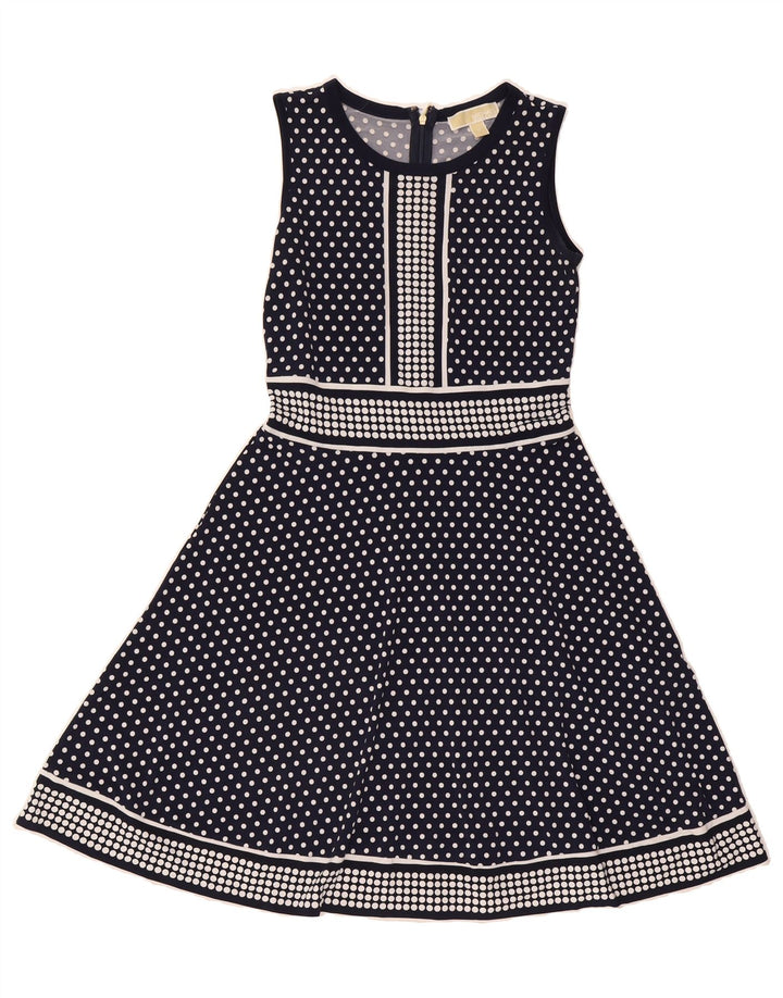 MICHAEL KORS Womens A-Line Dress UK 12 Medium Navy Blue Polka Dot Vintage Michael Kors and Second-Hand Michael Kors from Messina Hembry 