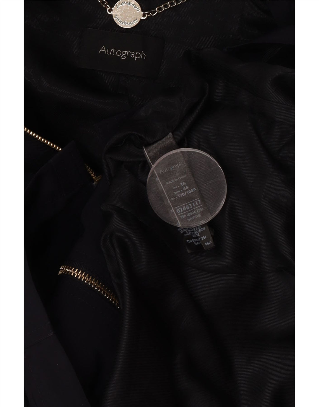 Marks & Spencer Womens Autograph Utility Jacket UK 16 Large Navy Blue