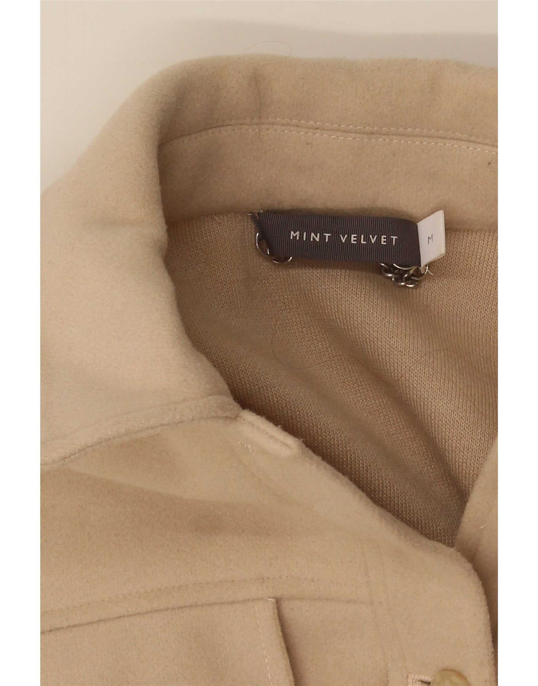 MINT VELVET Oversized bomberjakke til kvinder UK 14 Medium Beige Akryl