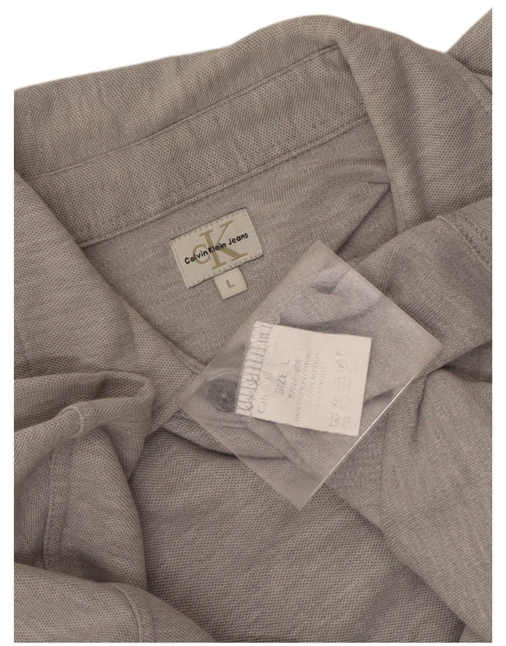Calvin Klein Jeans Herreskjorte Stor grå flækket bomuld