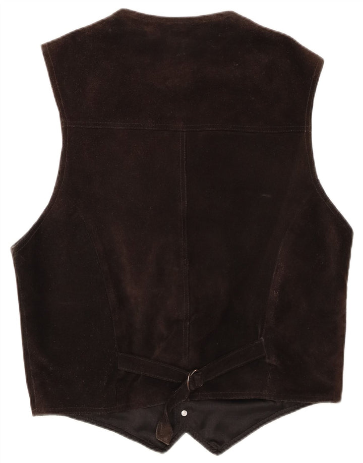 Vintage herre ruskind vest EU 48 medium brunt læder