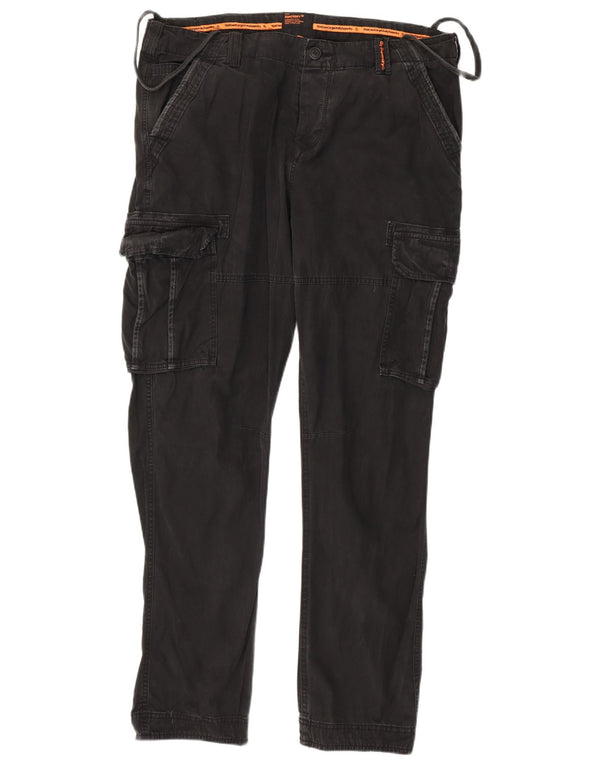 Superdry Slim Cargo Bukser til mænd 2XL W42 L33 Sort Bomuld