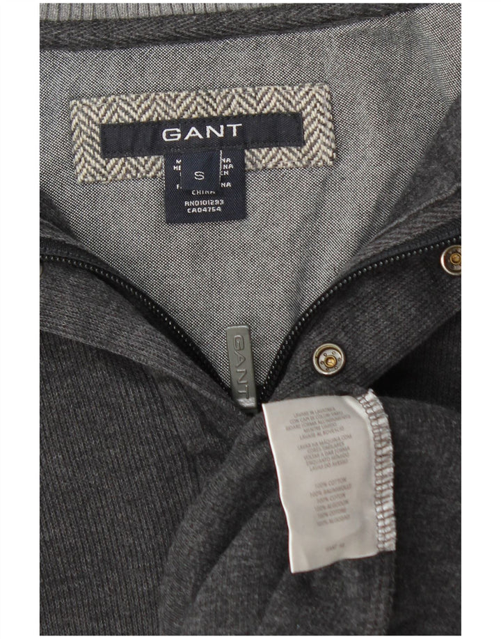GANT Sweater med lynlås til mænd, lille grå bomuld
