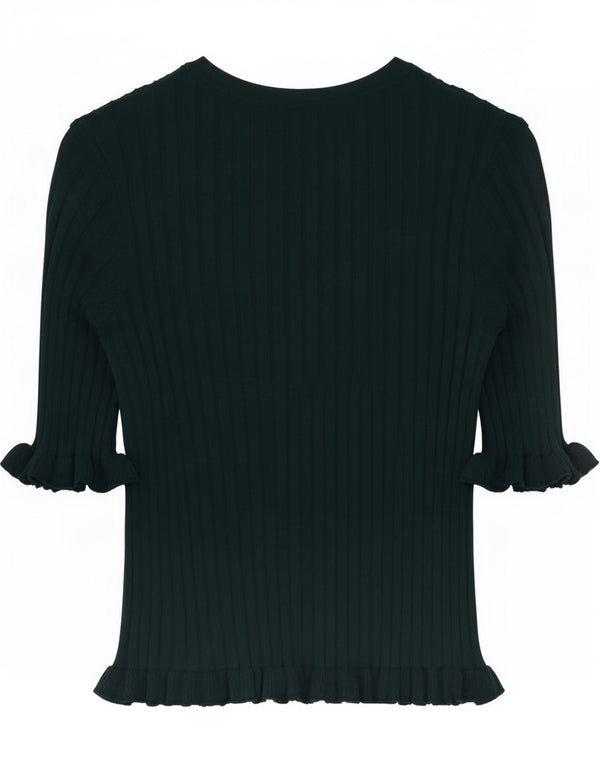 Zara Womens Crop Bluse Top UK 8 Small Green Viscose