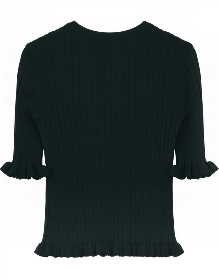 Zara Womens Crop Bluse Top UK 8 Small Green Viscose