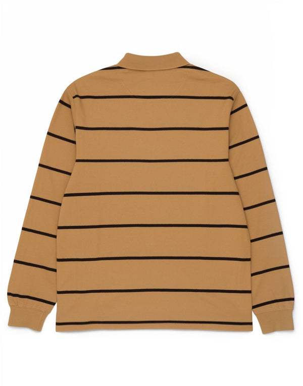 Timberland Langærmet poloshirt til mænd Medium beige stribet bomuld