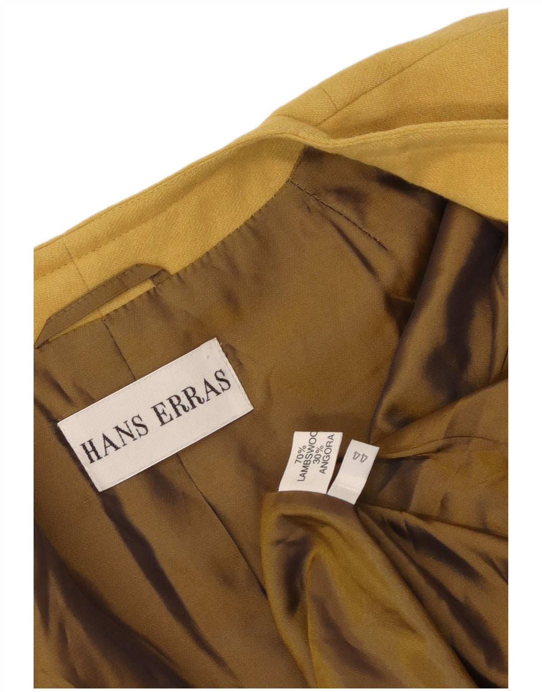 Vintage dame 1-knaps blazerjakke IT 44 Medium gul lammeuld