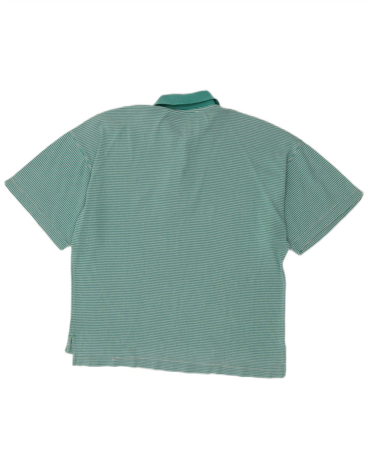 CHALLENGER Dame Oversized Polo Shirt UK 14 Medium Turkis Pinstripe
