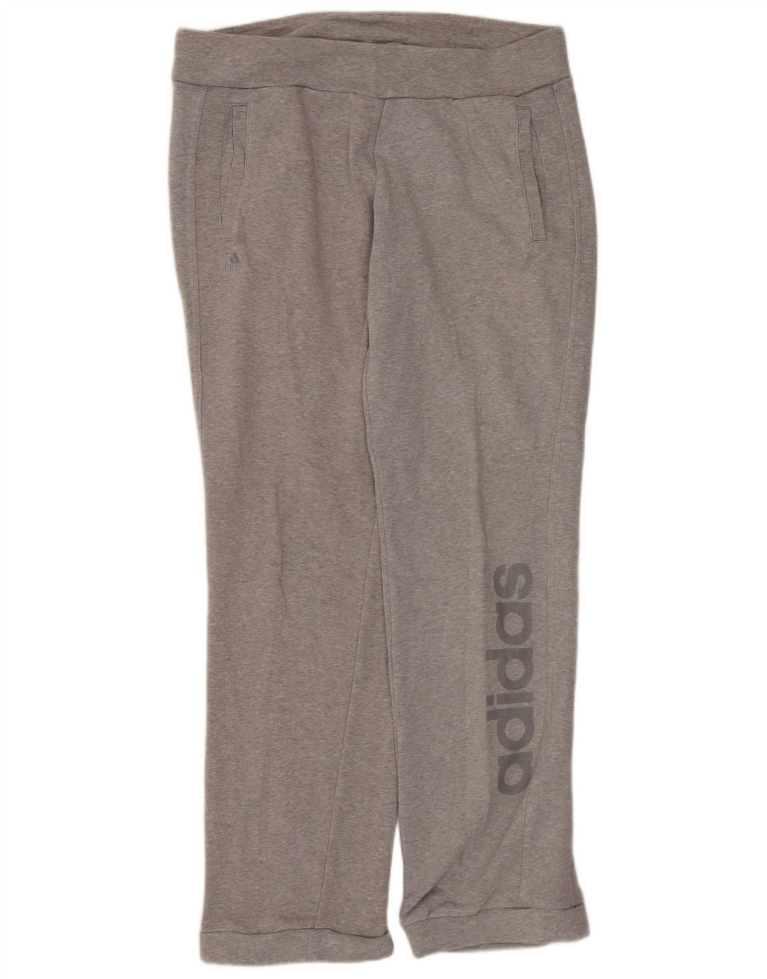 ADIDAS grafiske træningsdragtbukser til kvinder Joggers UK 12/14 Medium Grey
