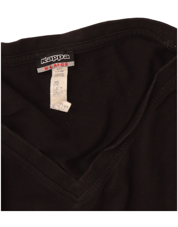 Kappa Herre T-Shirt Top XL Sort Bomuld