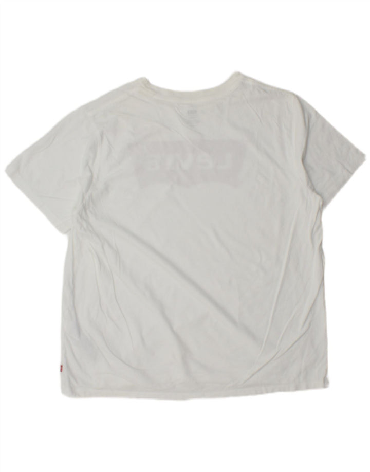 LEVI'S Herre Standard Grafisk T-Shirt Top XL Hvid Bomuld