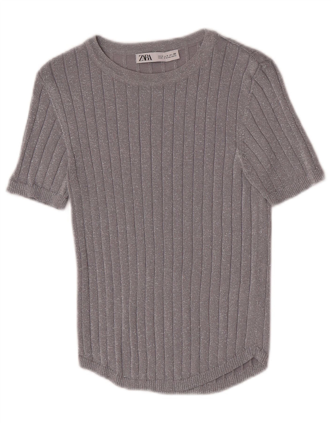 Zara Damebluse Top UK 8 Small Silver Flecked