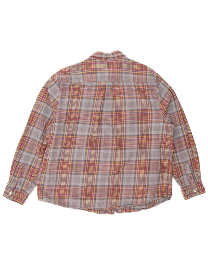VINTAGE herre flannelskjorte 2XL flerfarvet ternet bomuld