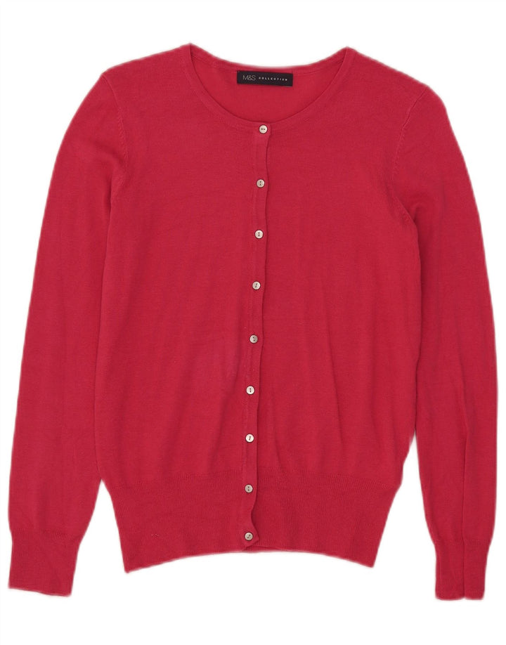 Marks & Spencer Dame Cardigan Sweater UK 8 Small Pink Viscose