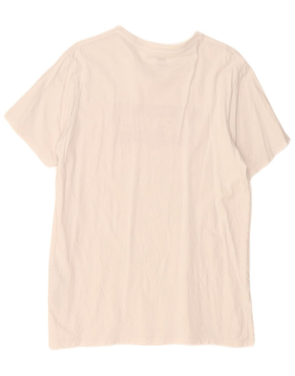 Levi's Dame Grafisk T-Shirt Top UK 18 XL Hvid Bomuld