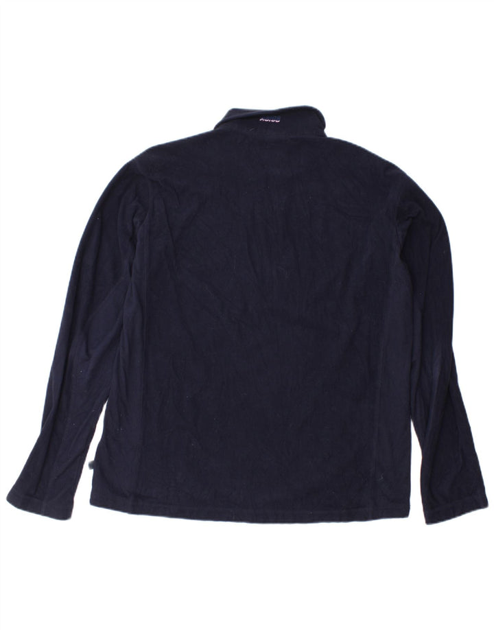ASICS Mens Zip Neck Fleece Jumper Medium Navy Blue