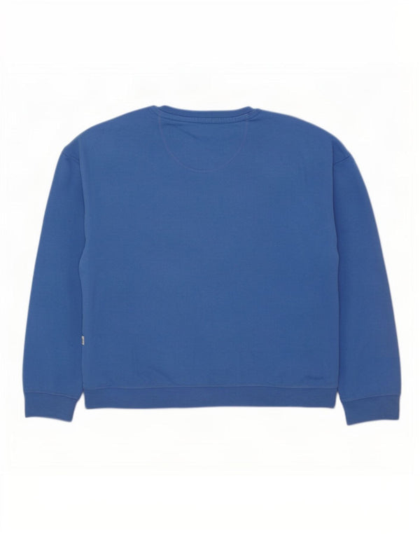 Fat Face Kvinders Grafisk Oversized Sweatshirt Jumper UK 18 XL Blå Bomuld