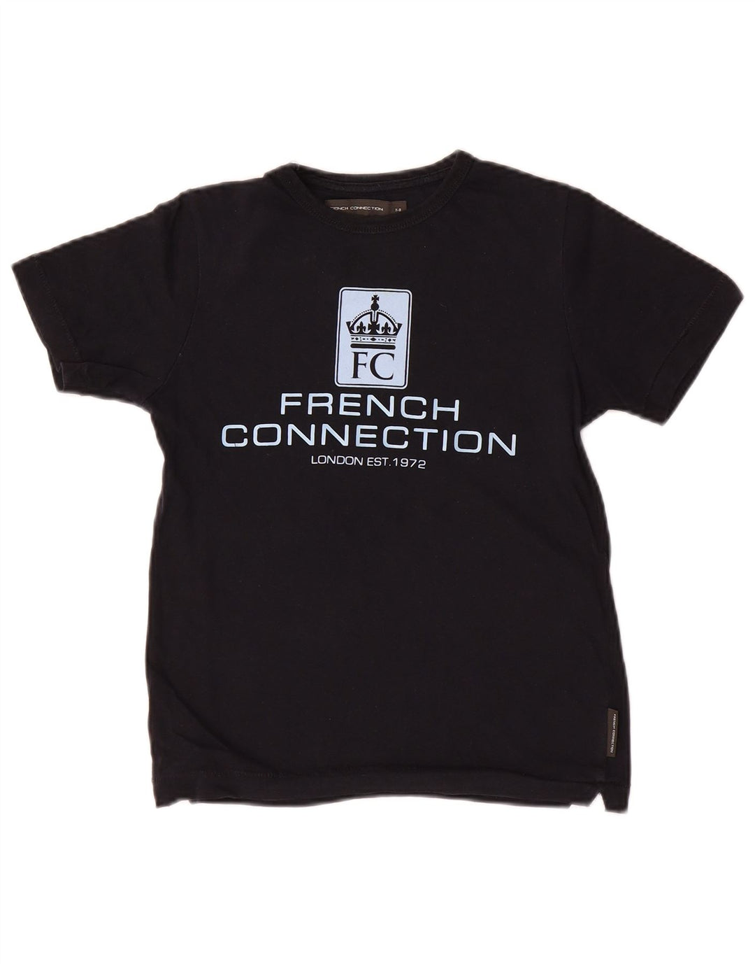 French Connection drenge grafisk t-shirt top 7-8 år sort bomuld