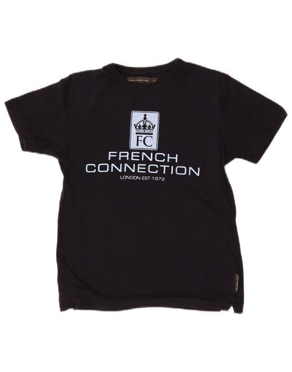 French Connection drenge grafisk t-shirt top 7-8 år sort bomuld