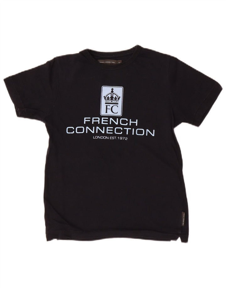 French Connection drenge grafisk t-shirt top 7-8 år sort bomuld