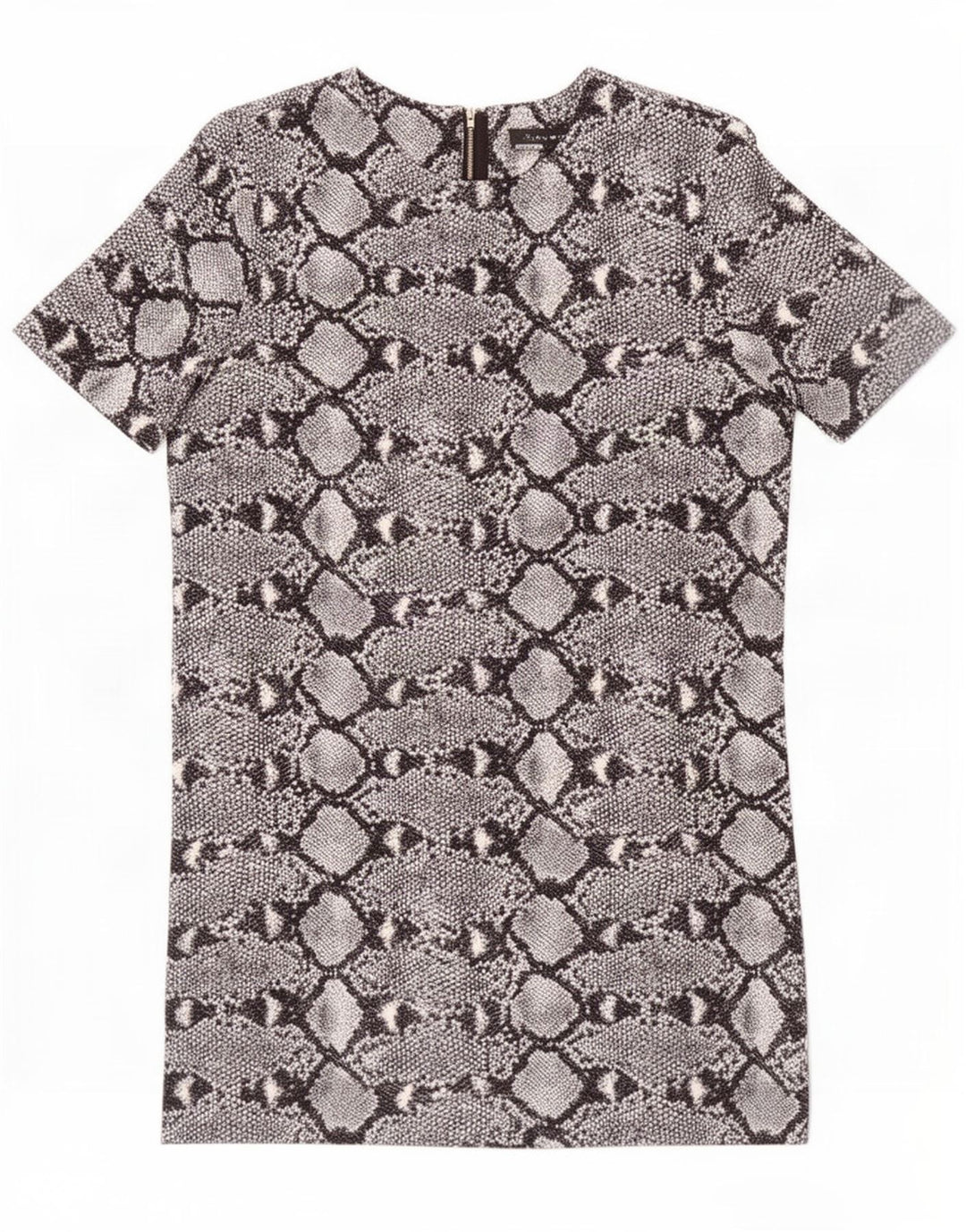 Zara Womens Shift Dress UK 10 Small Grey Animal Print