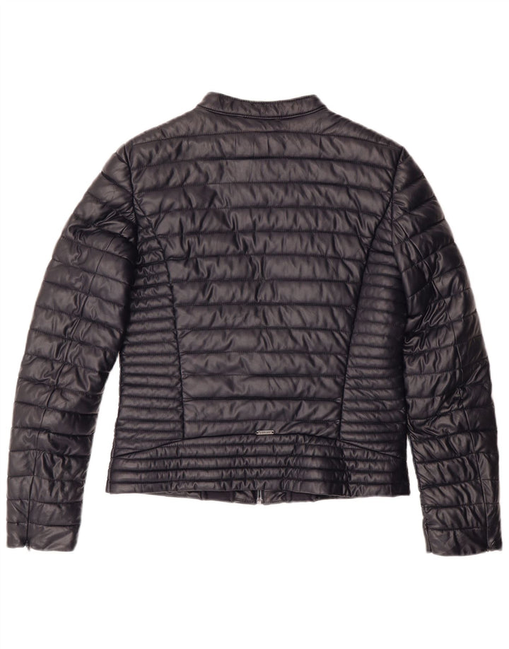 GUESS polstret jakke til kvinder UK 14 Medium Marineblå polyurethan