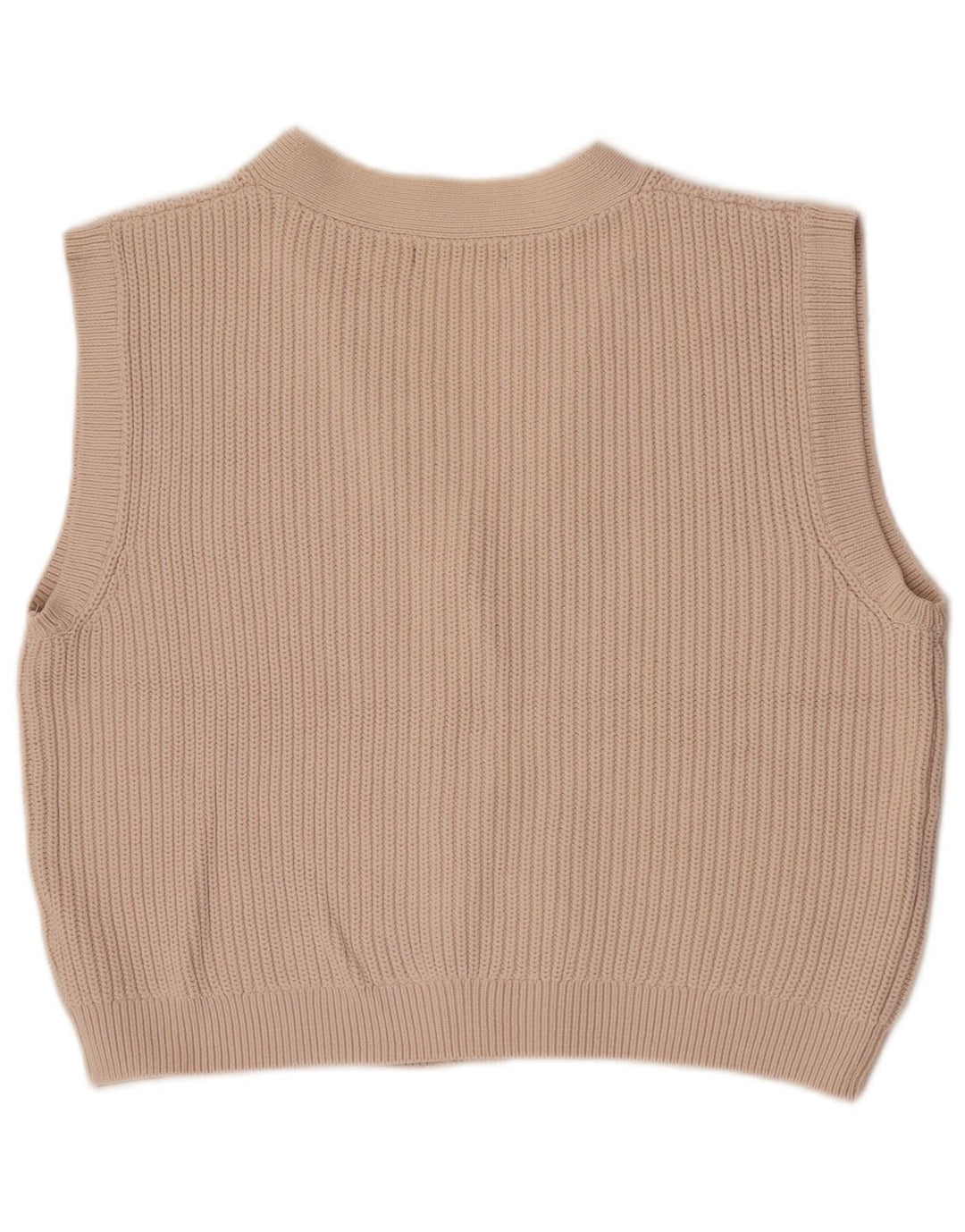 Marks & Spencer Womens Crop Ærmeløs cardigantrøje UK 14 Medium Beige