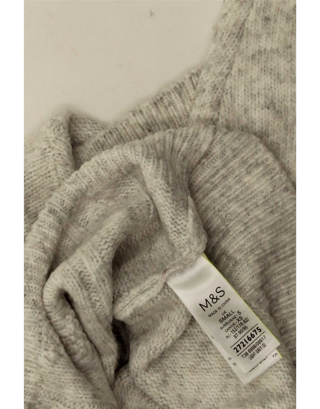 Marks & Spencer Herre Polo Neck Jumper Sweater Small Grå Flecked Acryl